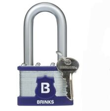 Brinks Max Security Pin Pick Cut Resistant Laminated Steel Padlock Lock Key