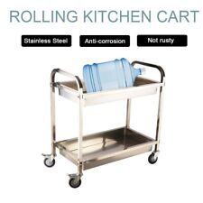 Utility Cart 2tier Stainless Steel Kitchen Island With Wheels For Hotel Home Use