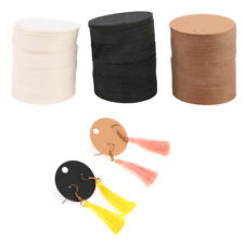 100pcs Round Cardboard Earring Display Cards Kraft Paper Jewelry Hanging .c3ou