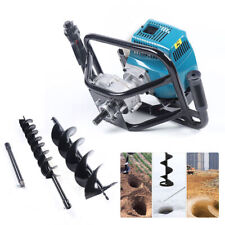 52cc Gas Powered Post Hole Digger Earth Auger Borer Fence Ground48 Drill Bit