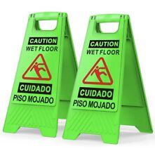 Wet Floor Sign 2 Pack Caution Wet Floor Sign Double-sided Text And Graphics Bri