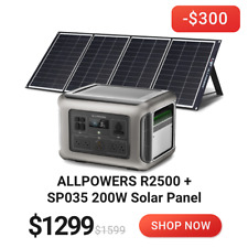 Allpowers 2500w Power Station Generator With 200w Mono Foldable Solar Panel Rv