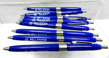 Lot Of 8 Skilcraft Bell System Property W Logo Blue Click Pen Vintage