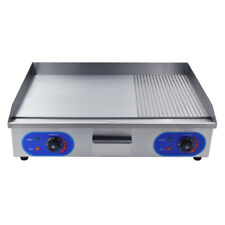 3000w Commercial Electric Griddle Flat Groove Grill Bbq 73cm Large Hotplate Us