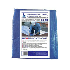 Roofing Tarp 8 Ft. X 10 Ft. Blue Poly Laminate Self-adhesive Uv Resistant