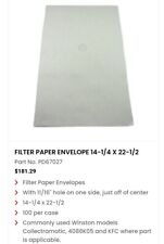 Fryer Filter Paper Envelope Pitco White Brand New