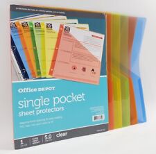 Set Of 5 Office Depot Single Pocket Multicolored Sheet Protectors 697-137