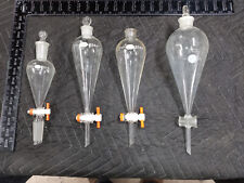 Lot Of Kimax Pyrex Glassware Squibb Pear-shaped Separatory Funnel Drip 500ml