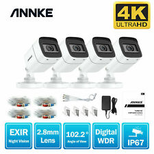 Annke 4pcs 4k 8mp Hd Tvi Security Camera Cctv Ip67 For Home Outdoor Dvr System