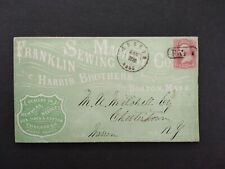 Massachusetts Boston 1860s 65 Harris Franklin Sewing Machine Advertising Cover