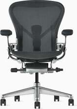 Aeron Chair By Herman Miller Size C With Polished Aluminum Base Open Box