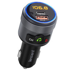 Lencent Bluetooth 5.1 Car Wireless Fm Transmitter Adapter 2 Usb Pd Charger Aux