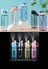2-sets Water Bottle Half Gallon 64 Oz  Mist Spray N Sip Water Bottle 20 Oz