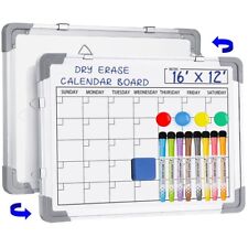 Small Monthly Calendar Dry Erase Whiteboard Set For Wall 16 X 12 Magnetic Dry