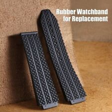 24mm For Hublot Big Bang Replacement Silicone Rubber Watch Band Strap Tire Black