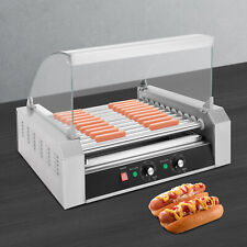 Commercial Electric 30 Hot Dog 11 Roller Grill Cooker Machine With Cover 1400w