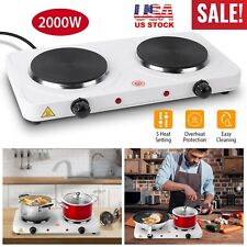Electric Dual Burner Cooktop Ceramic Glass Hot Plate 2 Two Cooking Stove Cooker