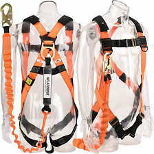 1d-ring Industrial Fall Protection Safety Harness With 6-foot Shock Absorber Str