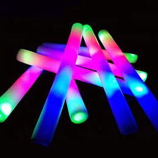12 Led Light Up Foam Sticks Baton Wands Rally Party Supply Soft Glow Tube Rave