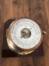 Schatz Brass Ships Compensated Precision Barometer Thermometer West Germany