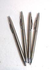 Lot Of 4 Terzetti Model Slim Plus Brushed Chrome Ballpoint Pens-slim Pen