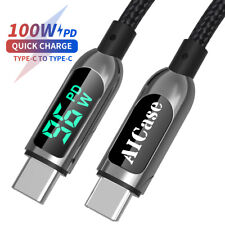 100w 5a Pd Usb C To Usb C Cable Fast Charging Cord Led Display Type C Charger