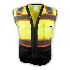 Surveyor Black Lime Two Tones Safety Vest Ansi Isea 107-2015 Photo Id Pocket