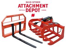 48 Root Grapple Bucket And 42 Long Pallet Forks Attachment Combo Quick Attach
