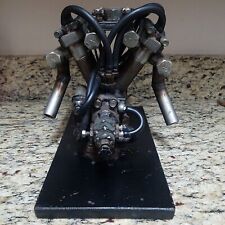 Mechanical Art Steampunk V Model Large Engine Original Handmade On Metal Base