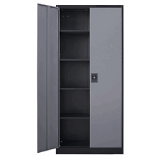 Metal Cabinet 4 Adjustable Shelves 71h Locking Garage Storage Cabinet With Doors