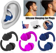 4 Silicone Sleeping Ear Plugs Waterproof Noise Cancelling Comfortable W Case