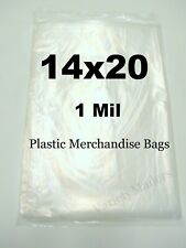 100 Large Plastic Merchandise Bags 14x 20 1 Mil Clear Bags