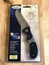 Sheffield Moffat Folding Pocket Knife Wpocket Clip 3 14 Drop Point Blade Nos