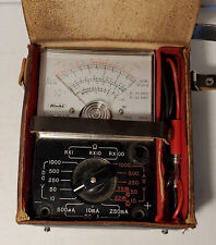 Hioki Analog Multimeter Tester Type Th-l33 Leather Case Made In Japan 1966