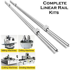 Linear Rail Set Cnc Rail Kit 2pcs Sbr16-2000mm Bearing Block Smooth Sliding Lath