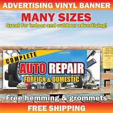 Complete Auto Repair Advertising Banner Vinyl Mesh Sign Full Service Shop Garage