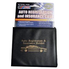 Sterling New Auto Truck Registration Insurance Document Holder Wallet Black Case