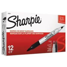 Sharpie Twin-tip Permanent Markers Fineultra Fine Points Black Pack Of 12