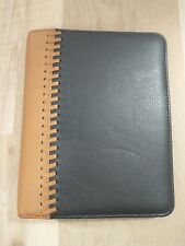 Franklin Covey Black Brown 7 Ring Planner Binder Cover Faux Leather No Zipper
