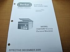 Berkel Model 350350d Vacuum Package Machine Catalog Of Replacement Parts