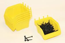 Peg Board Bins 10 Pack Hooks To Peg Tool Board - Workbench- Free Shipping Yellow