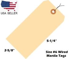 Pack Of 100 Size 6 Manila Inventory Shipping Hang Tags With Wire 5 14 X 2 58