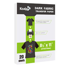 Koala Iron-on Heat Transfer Paper Dark T-shirts 20 Sheets Printable Htv 8.5x11