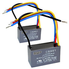 2-pack Hqrp Capacitor For Hampton Bay Fan 3uf3.5uf6uf 4-wire Cbb61 Replacement