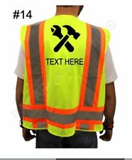 Custom Construction High Visibility Safety Vest Your Textlogo Black Design 14