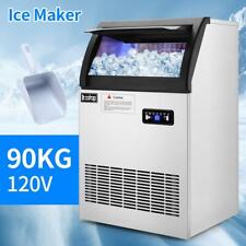 200lb Built-in Commercial Ice Maker Stainless Steel Bar Restaurant Cube Machine
