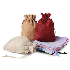 2550100pcs Burlap Gift Bags Drawstring Bag Jewelry Pouches Wedding Party Favor