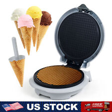 Waffle Cone Maker Electric Nonstick Waffle Iron With Shaper Cone Included New