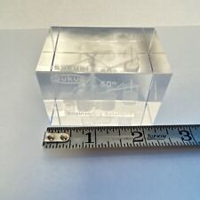 Sukup 50th Anniversary 3d Laser Etched Grain Bin Crystal Glass Cube Paperweight