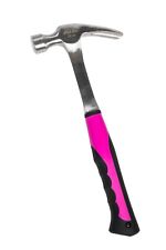 16oz Pink Steel Hammer W Smooth Face Rip Claw Slip Resistant Handle